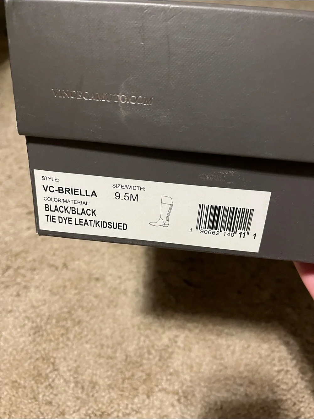 Vince Camuto Black/Black VC-BRIELLA Boot Box